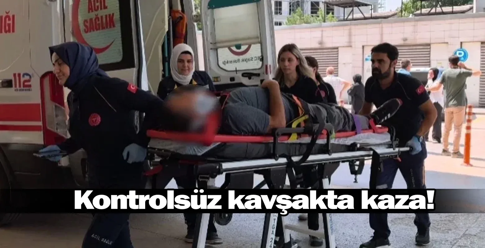 İnegöl'de kontrolsüz kavşakta kaza!