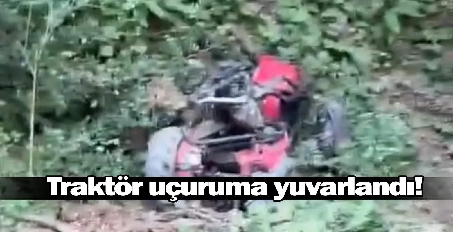 İnegöl'de traktör uçuruma yuvarlandı!