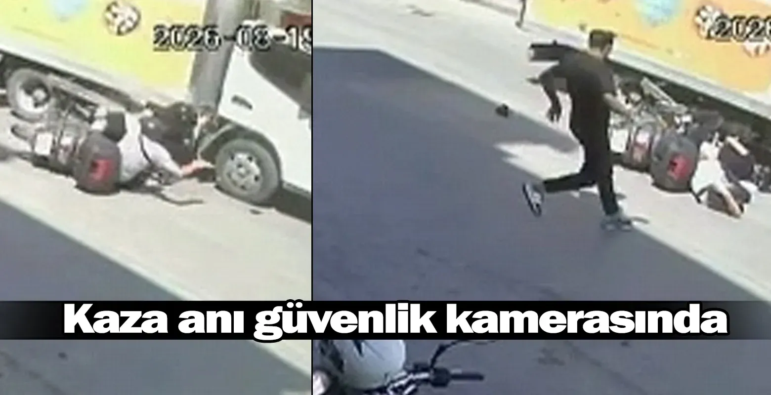 Kaza anı güvenlik kamerasında