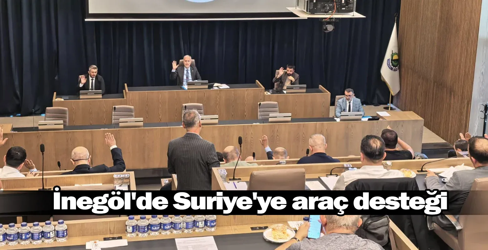 İnegöl'de Suriye'ye araç desteği
