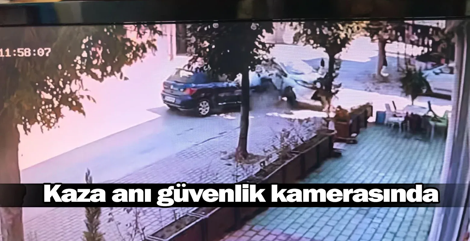 İnegöl'de kaza anı güvenlik kamerasında