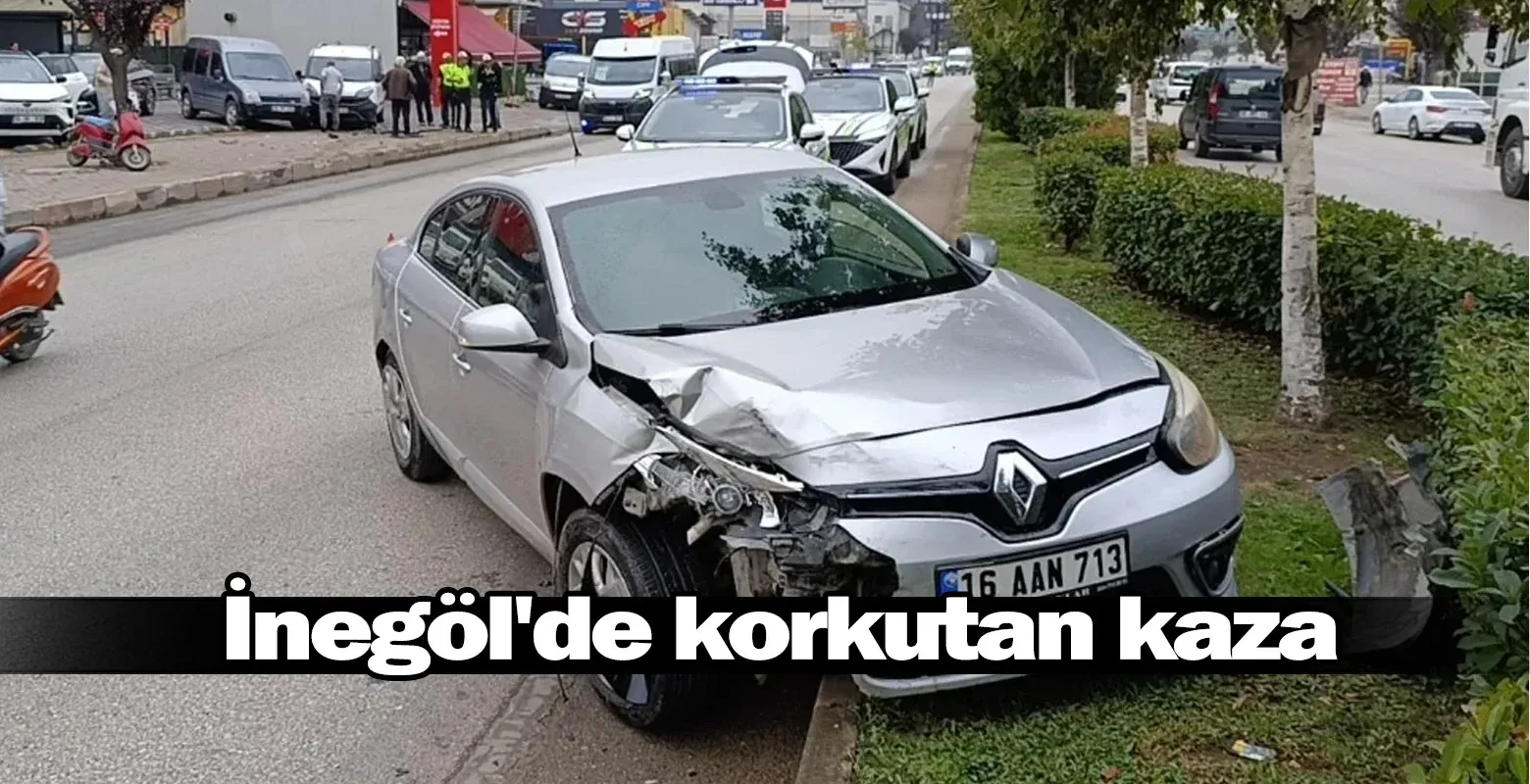 İnegöl'de korkutan kaza