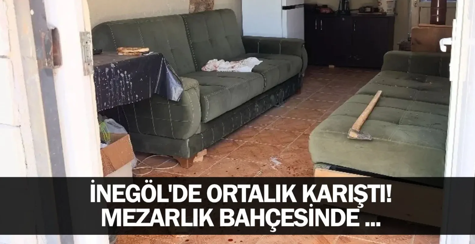 İnegöl'de ortalık karıştı! Mezarlık bahçesinde ...