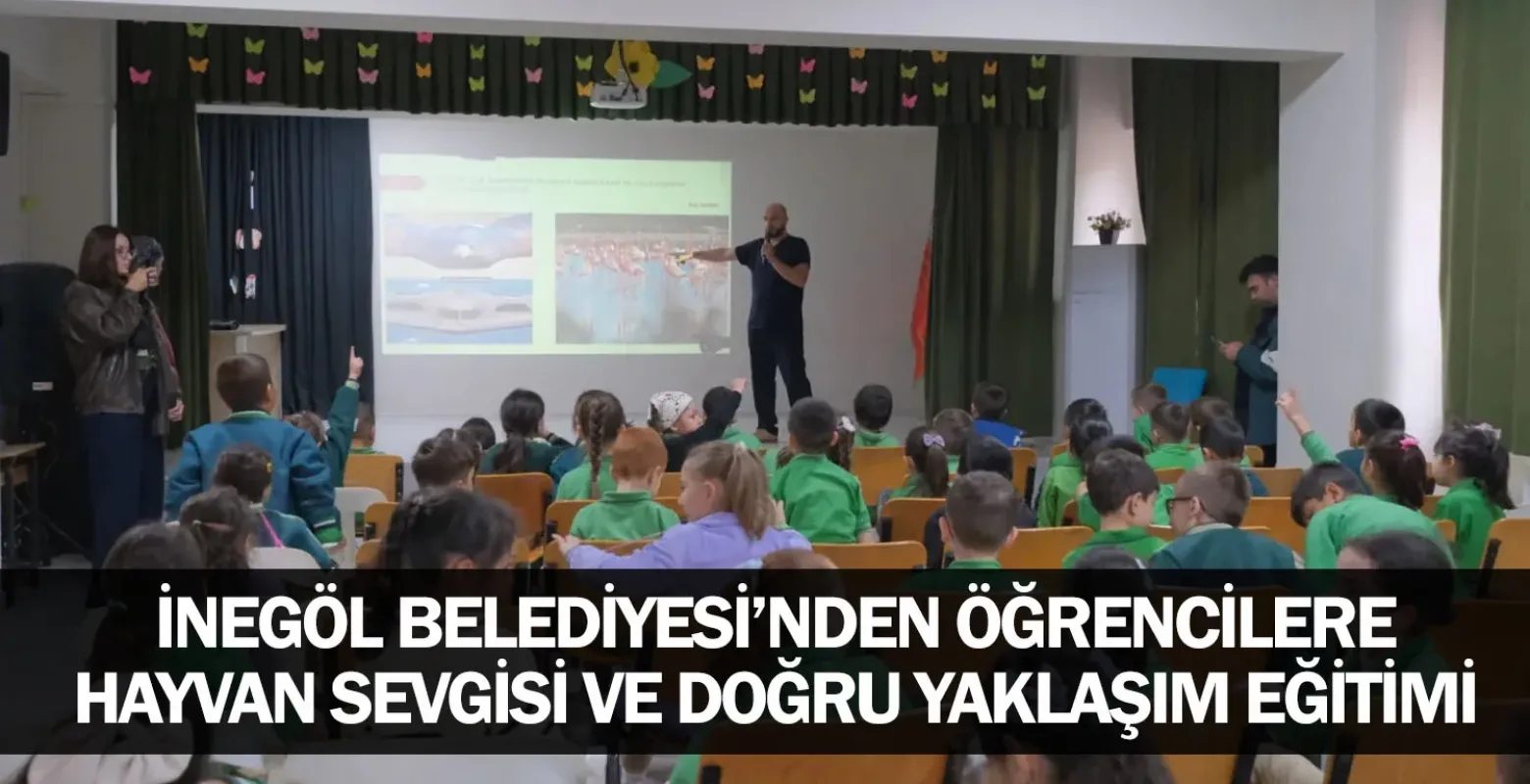 İnegöl Belediyesi’nden öğrencilere hayvan sevgisi ve doğru yaklaşım eğitimi