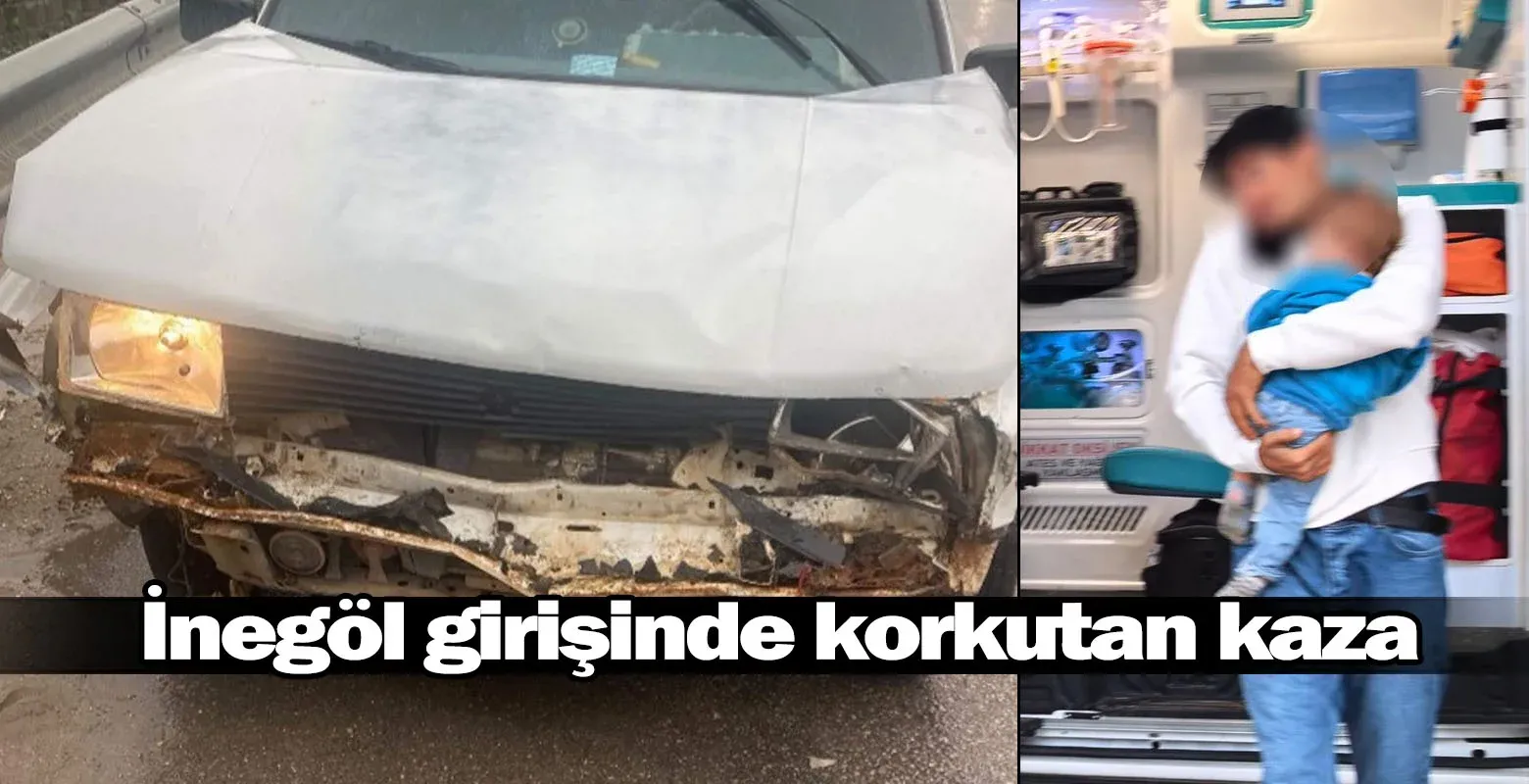 İnegöl girişinde korkutan kaza