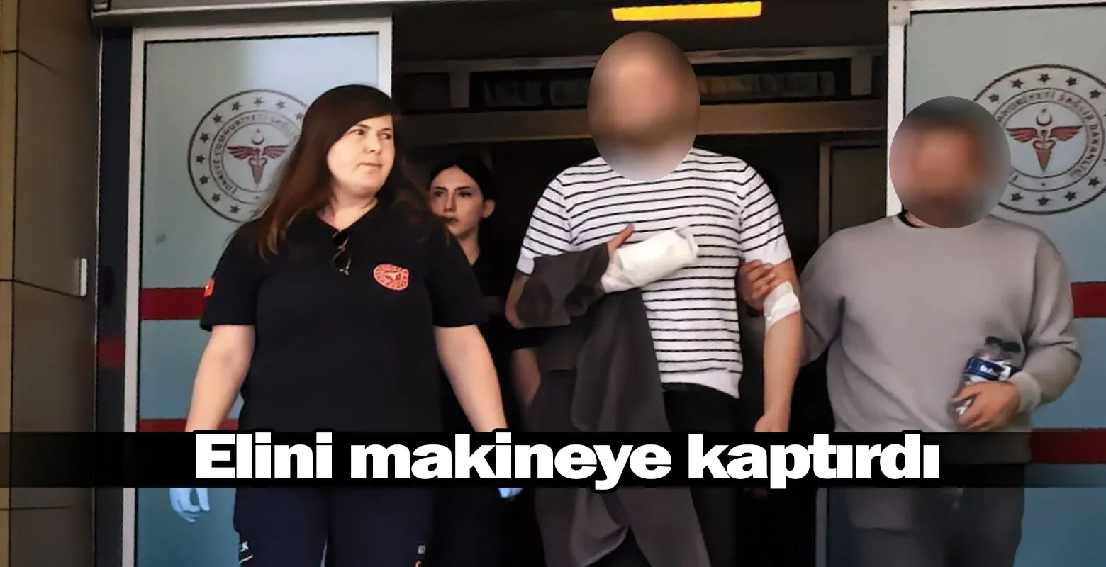 Elini makineye kaptırdı