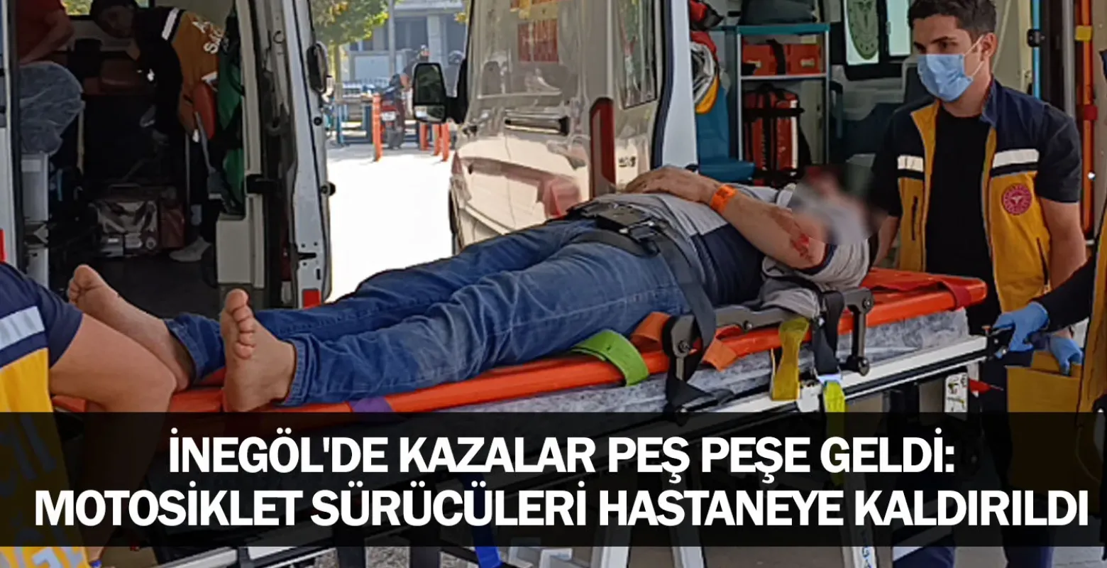 ​İnegöl'de Kazalar Peş Peşe Geldi: Motosiklet Sürücüleri Hastaneye Kaldırıldı