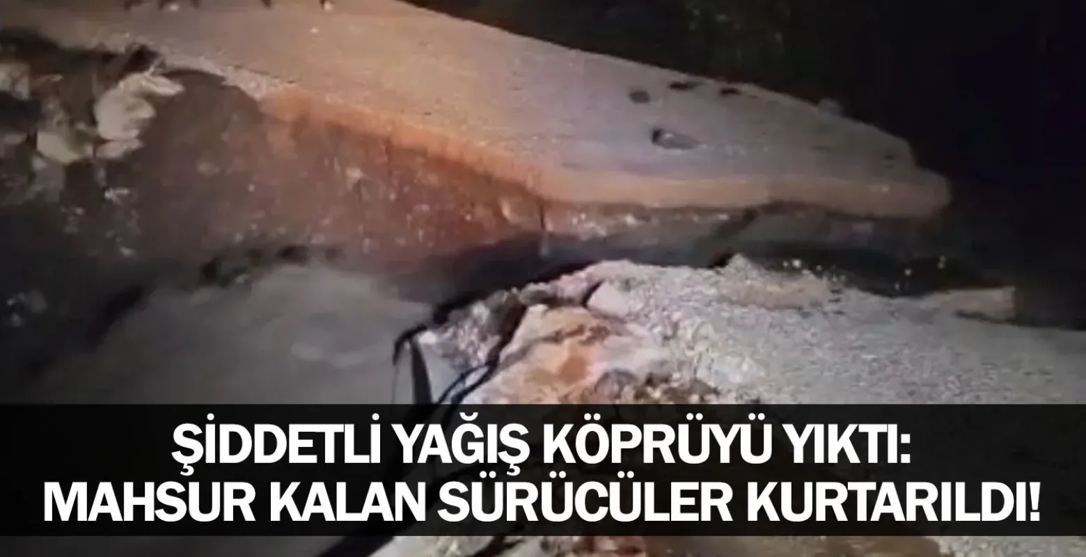 ​İnegöl'de Şiddetli Yağış Köprüyü Yıktı: Mahsur Kalan Sürücüler Kurtarıldı!