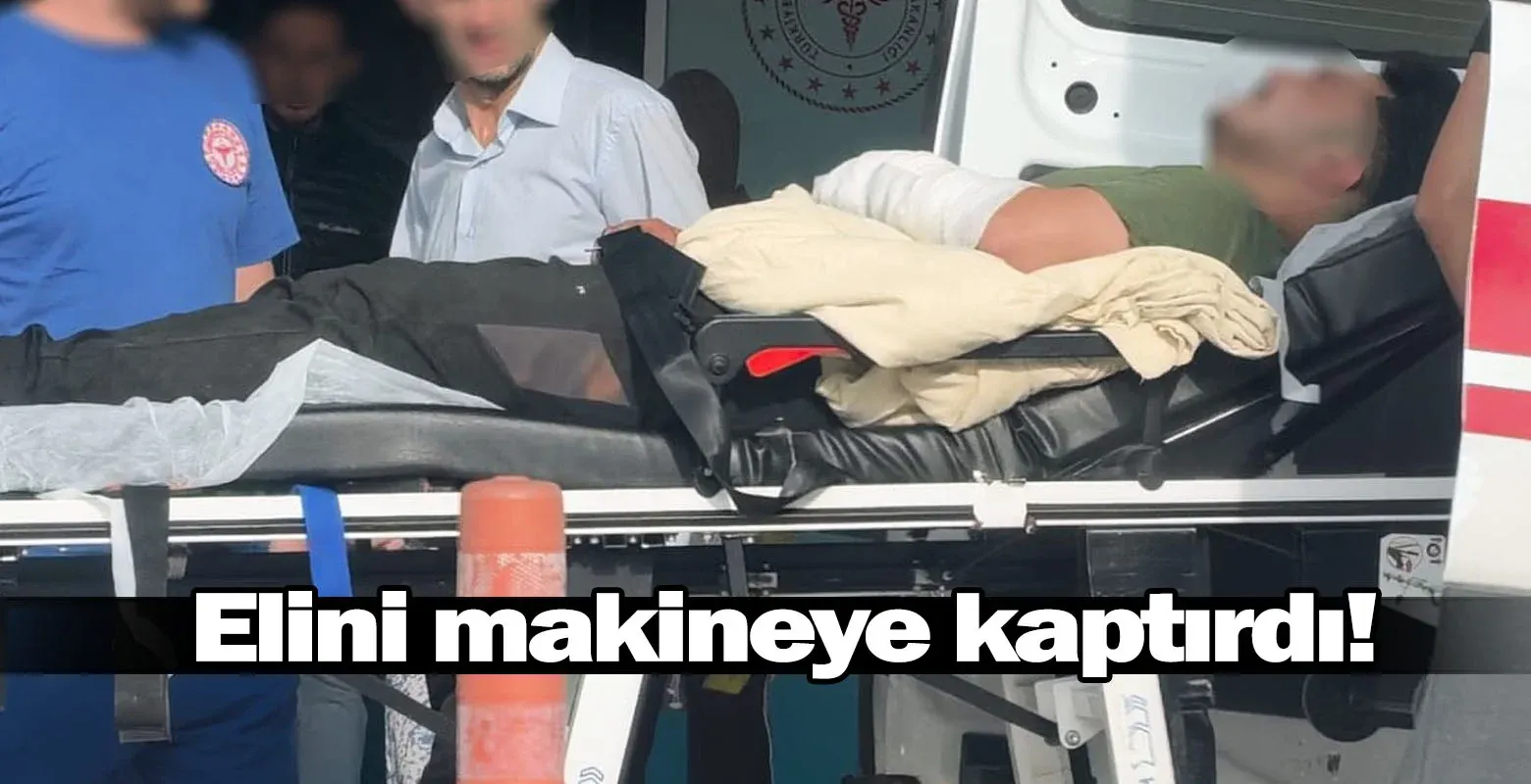 Elini makineye kaptırdı!