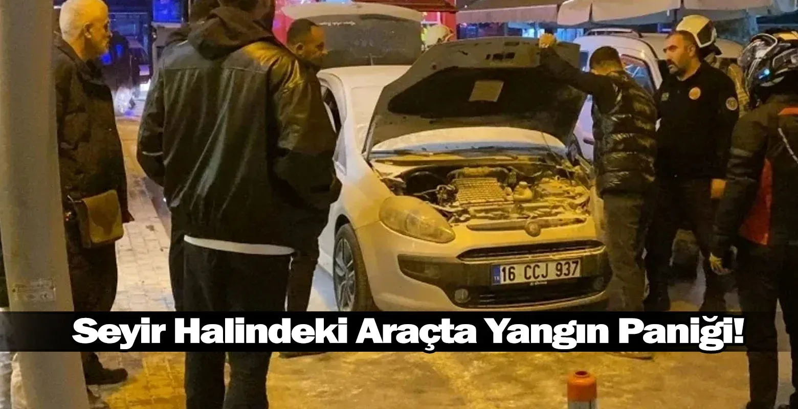İnegöl’de Seyir Halindeki Araçta Yangın Paniği!
