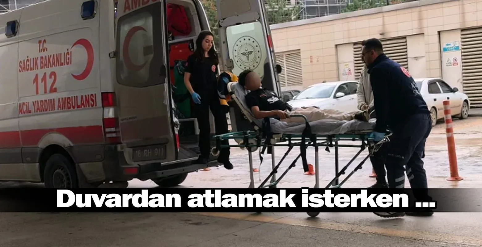 Duvardan atlamak isterken ...