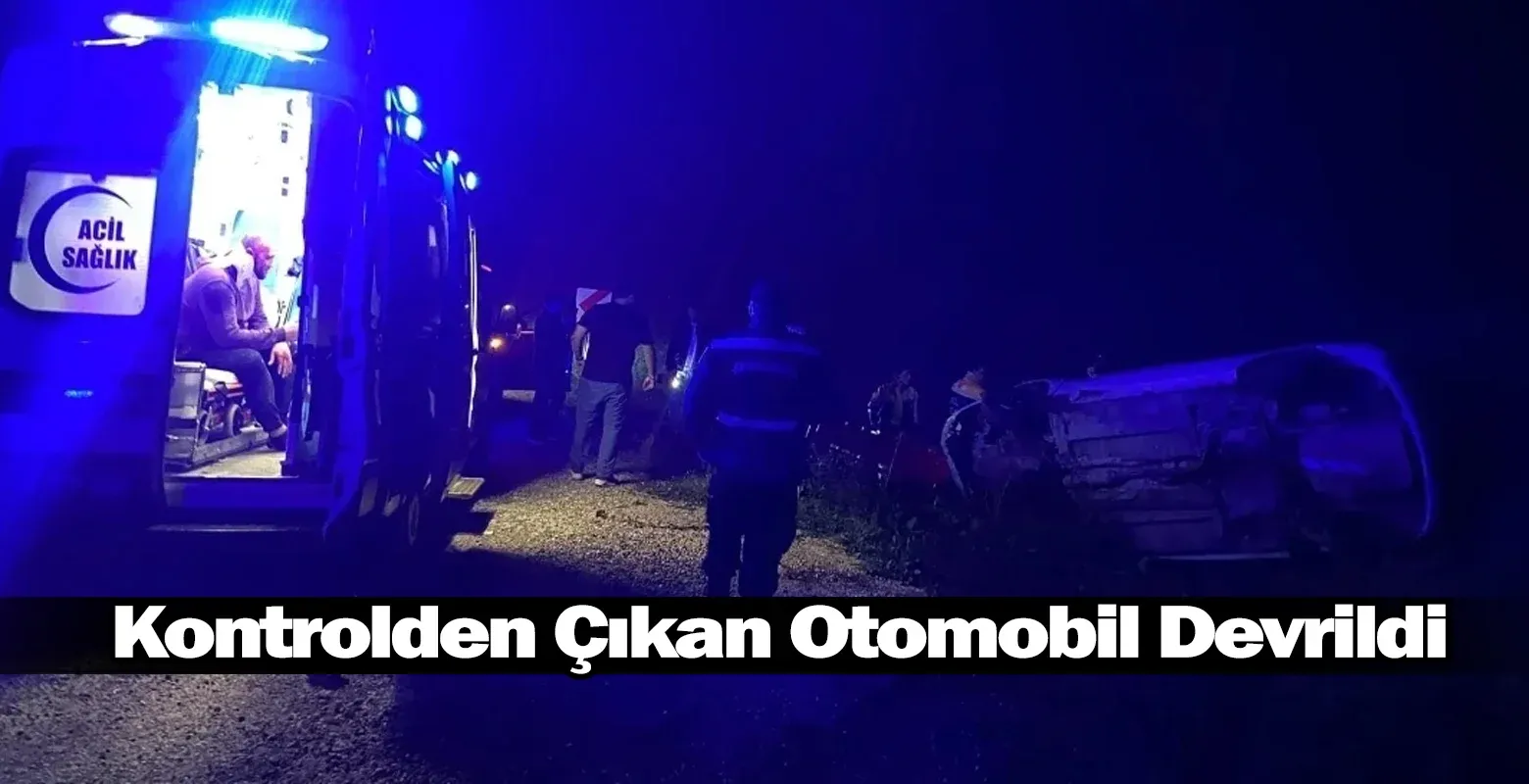 ​İnegöl’de Kontrolden Çıkan Otomobil Devrildi