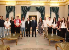 Başkan Vekili Biba, şampiyon marşın bestecilerini ağırladı