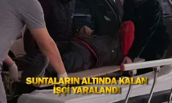 Suntaların altında kalan işçi yaralandı