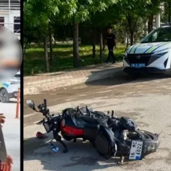 İnegöl'de otomobil ile motosiklet kafa kafaya çarpıştı Yaralılar var...