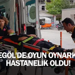 İnegöl'de oyun oynarken hastanelik oldu!