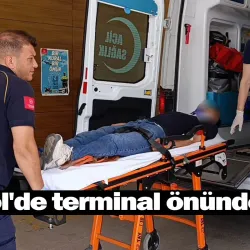 İnegöl'de terminal önünde kaza