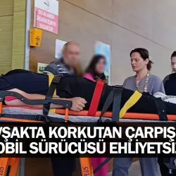 İnegöl’de kavşakta korkutan çarpışma: Otomobil sürücüsü ehliyetsiz çıktı