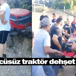 İnegöl'de sürücüsüz traktör dehşet saçtı!