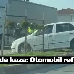 İnegöl'de kaza: Otomobil refüje çıktı