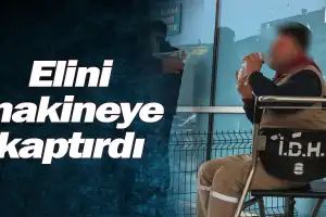 İnegöl'de elini makineye kaptırdı