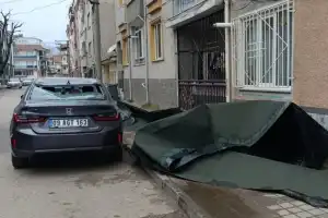 Park halindeki otomobilin üzerine ...