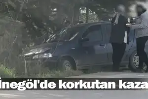 İnegöl'de korkutan kaza!