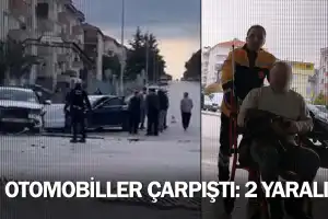 İnegöl'de otomobiller çarpıştı: 2 yaralı