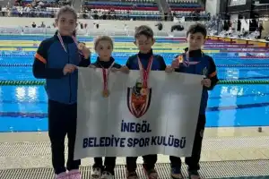 İnegöl Belediyespor Yüzme Takımından 18 Madalyalık Gurur