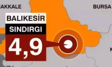 Balıkesir'de 4.9 büyüklüğünde deprem!