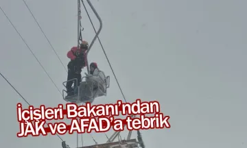 İçişleri Bakanı’ndan JAK ve AFAD’a tebrik