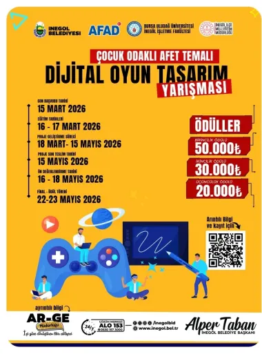 İnegöl Belediyesi’nden Çocuklar İçin Afet Bilinci Geliştirecek Oyun Yarışması