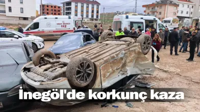 İnegöl'de korkunç kaza