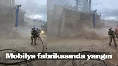 İnegöl'de mobilya fabrikasında yangın