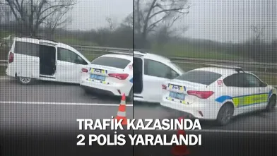 Trafik kazasında 2 polis yaralandı