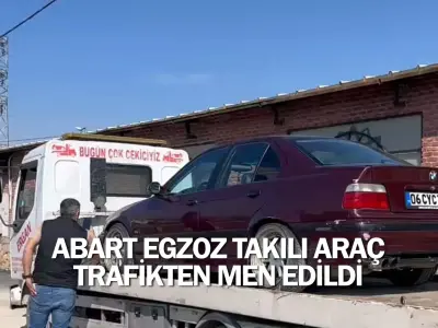 Abart egzoz takılı araç trafikten men edildi