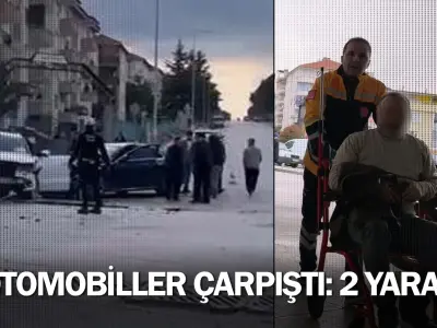 İnegöl'de otomobiller çarpıştı: 2 yaralı