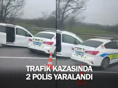 Trafik kazasında 2 polis yaralandı