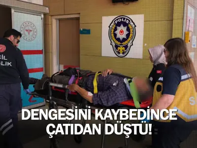 İnegöl'de dengesini kaybedince çatıdan düştü!