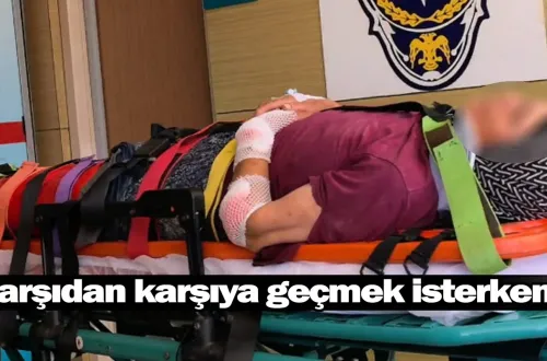 Karşıdan karşıya geçmek isterken ...