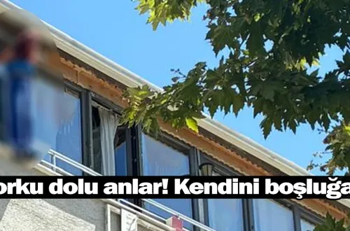 İnegöl'de korku dolu anlar! Kendini boşluğa ...