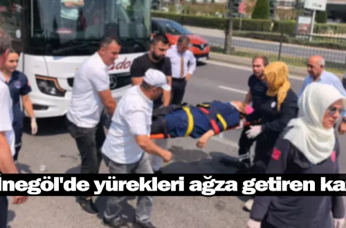 İnegöl'de yürekleri ağza getiren kaza