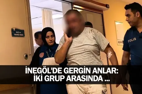 İnegöl'de gergin anlar: iki grup arasında ...