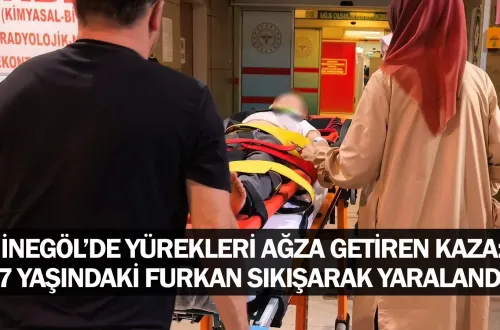 ​İnegöl’de Yürekleri Ağza Getiren Kaza: 7 Yaşındaki Furkan Sıkışarak Yaralandı