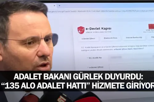 Adalet Bakanı Gürlek duyurdu: "135 Alo Adalet Hattı" hizmete giriyor