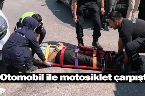 İnegöl'de otomobil ile motosiklet çarpıştı