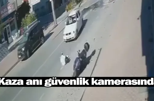 Kaza anı güvenlik kamerasında