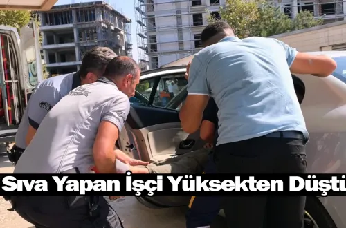 Sıva Yapan İşçi Yüksekten Düştü