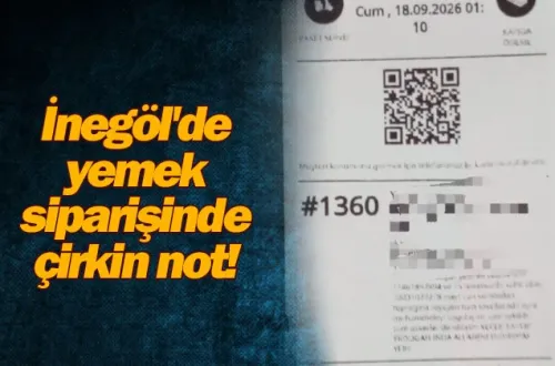 İnegöl'de yemek siparişinde çirkin not!