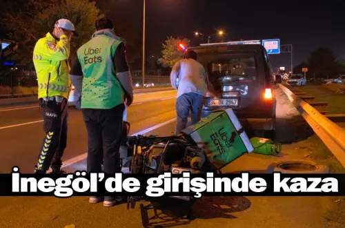 İnegöl’de girişinde kaza